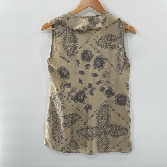 CABI STYLE #149 Silk Tranquil Floral Sleeveless Ruffle Top Size Small - Picture 8 of 11